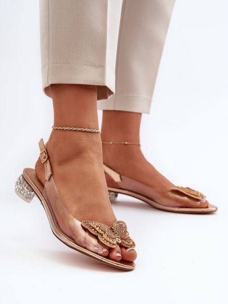 Läbipaistvad sandaalid Kesi kuldne
