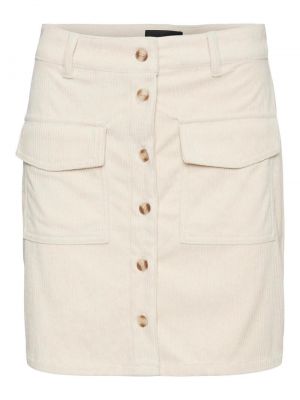 Короткая вельветовая юбка Vero Moda бежевый