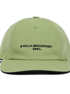 Haftowana czapka z daszkiem Stella Mccartney zielona