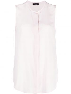 Průsvitná hedvábná vesta Emporio Armani růžová