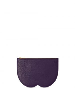 Usnjena pisemska torbica Burberry vijolična