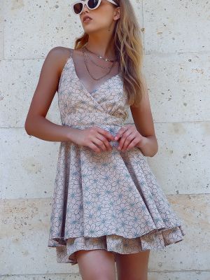 Плетена рокля Trend Alaçatı Stili сиво