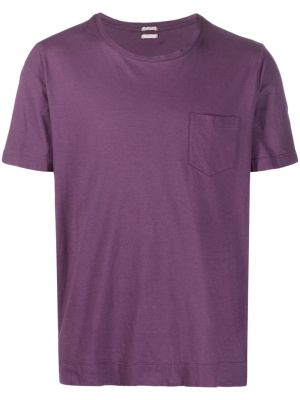 Bavlněné tričko jersey Massimo Alba fialové