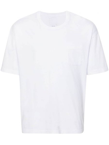 Βαμβακερή μπλούζα με στρογγυλή λαιμόκοψη Visvim λευκό