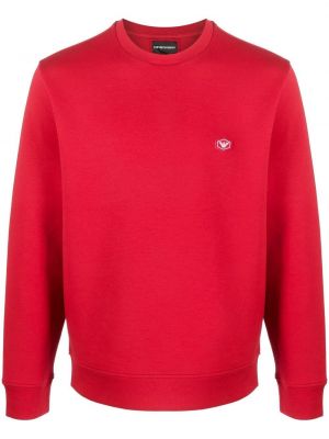 Sweatshirt med broderi Emporio Armani röd