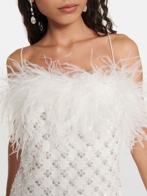 Φόρεμα με φτερά Rebecca Vallance λευκό