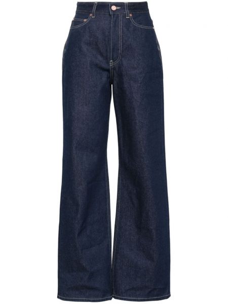 Proste jeansy bawełniane Jean Paul Gaultier niebieskie