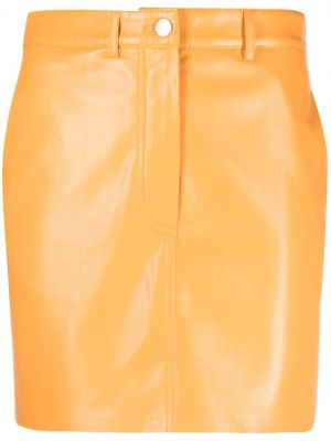Δερμάτινη φούστα Nanushka πορτοκαλί
