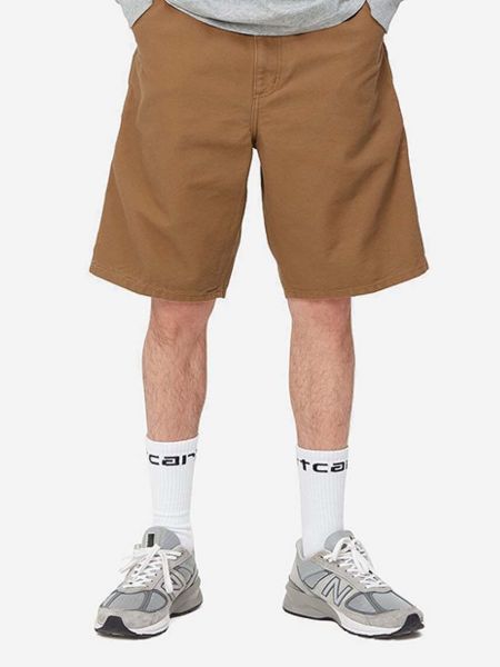 Pamučne kratke hlače Carhartt Wip smeđa