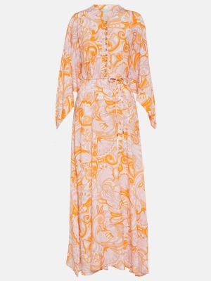 Hosszú ruha nyomtatás Melissa Odabash narancsszínű