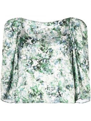 Bluza s cvjetnim printom s printom Vince zelena