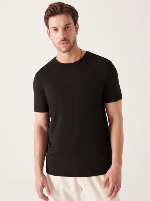 Βαμβακερή μπλούζα σε στενή γραμμή Avva μαύρο