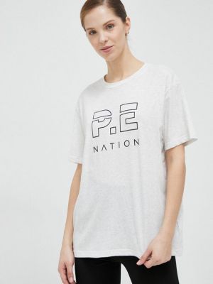 Хлопковая футболка P.e Nation серая