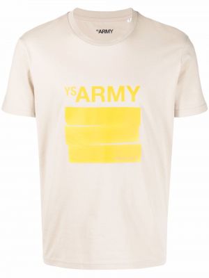 T-shirt bawełniana z printem Yves Salomon - Army, żółty