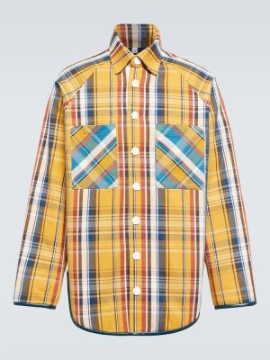 Reverzibilna bombažna jakna s karirastim vzorcem Due Diligence rumena