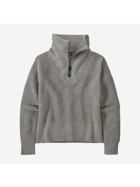 Шерстяной свитер на молнии Patagonia серый