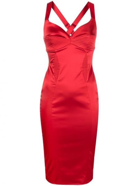 Σατέν μίντι φόρεμα Murmur κόκκινο