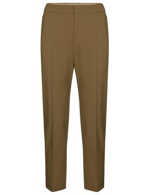 Proste spodnie wełniane slim fit Chloã© brązowe