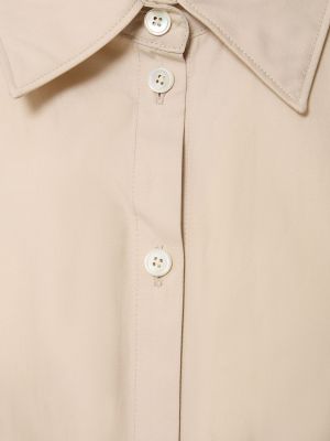 Памучна копринена риза Lemaire сиво