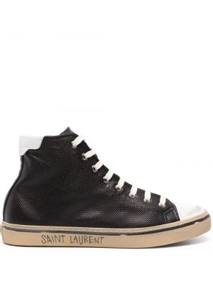 Sneakersy sznurowane skórzane koronkowe Saint Laurent