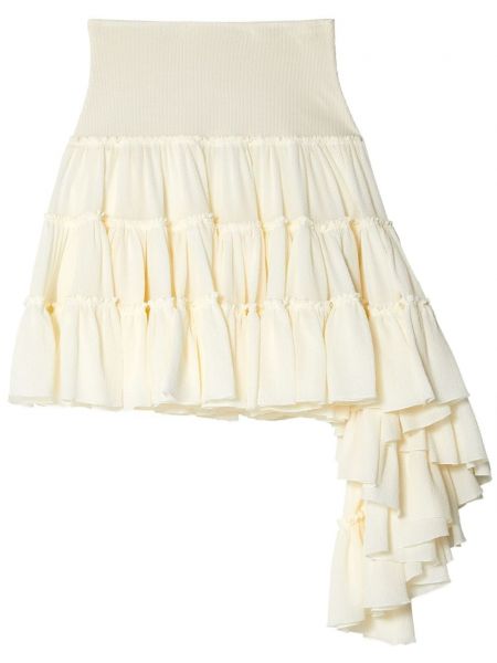 Ασύμμετρη φούστα mini με βολάν Loewe λευκό