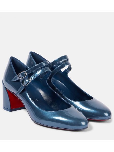 Lack läder mary jane pumps Christian Louboutin blå