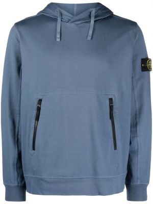 Hoodie med dragkedja Stone Island blå