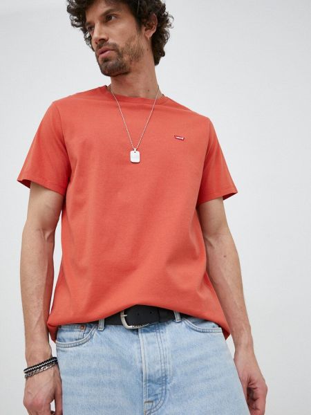 Pamučna majica jednobojna Levi's® narančasta