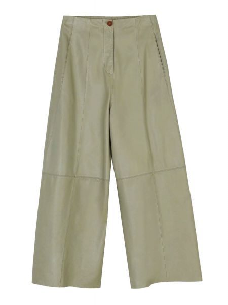 Зеленые кожаные брюки Alysi
