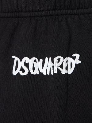 Bavlněné sportovní kalhoty jersey Dsquared2 černé