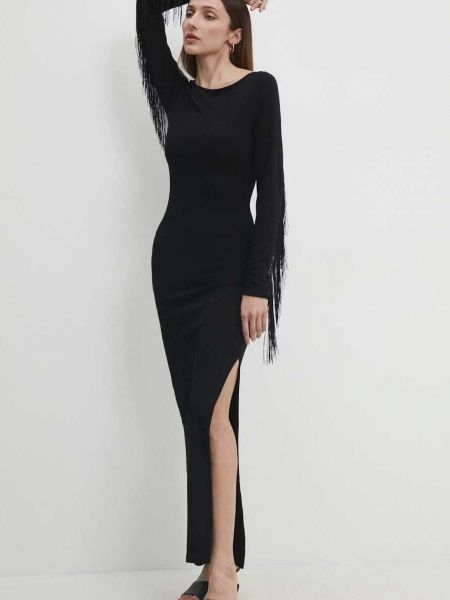 Testhezálló hosszú ruha Answear Lab fekete