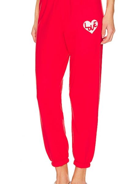 Pantalones de chándal con corazón Spiritual Gangster rojo