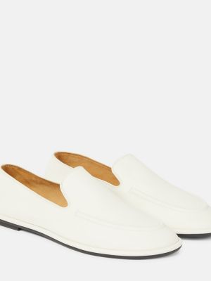 Loafers di pelle The Row bianco