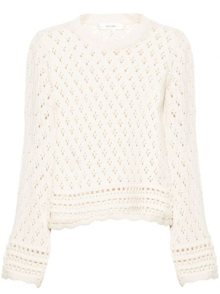 Pullover mit rundem ausschnitt Frame weiß