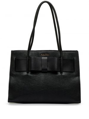 Nákupná taška s mašľou Miu Miu Pre-owned čierna