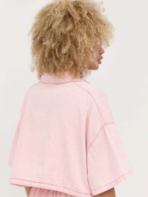 Классическая хлопковая рубашка свободного кроя Miss Sixty розовая