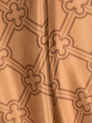 Echarpe en soie à imprimé à motif géométrique V°73 marron