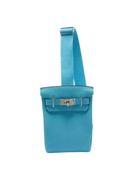 Plecak skórzany Hermès Vintage niebieski