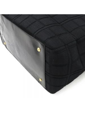 Bolsa de hombro de algodón Chanel Vintage negro