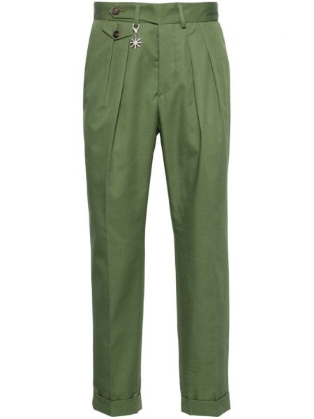 Πλισέ παντελόνι chino Manuel Ritz πράσινο