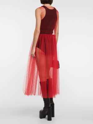 Μάξι φόρεμα από τούλι Noir Kei Ninomiya κόκκινο
