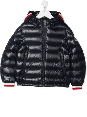 Hette zip lang jakke for jenter Moncler Enfant blå