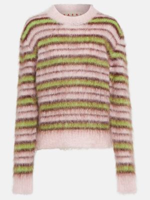 Pull à rayures en mohair Marni rose