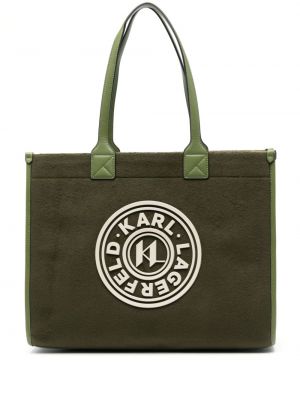 Shopper torbica od filca Karl Lagerfeld zelena