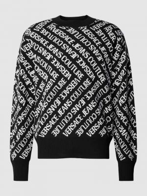 Dzianinowy sweter Versace Jeans Couture czarny