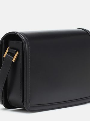 Кожени чанта през рамо Saint Laurent черно