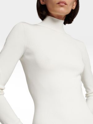 Pletené dlouhé šaty Victoria Beckham bílé