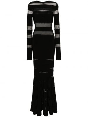 Мрежеста вечерна рокля Norma Kamali черно