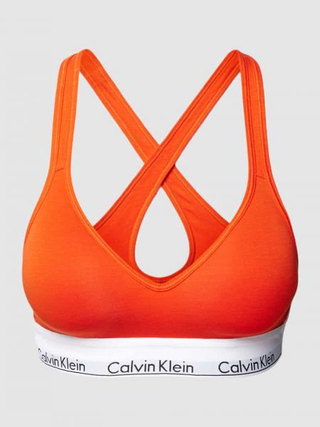 Biustonosz miękki bawełniany Calvin Klein Underwear pomarańczowy