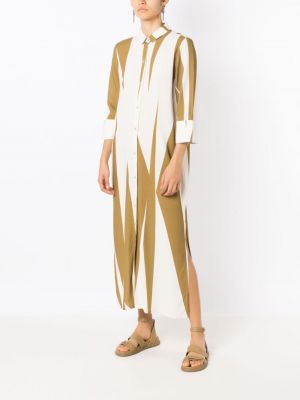 Robe chemise à imprimé à motifs abstraits Lenny Niemeyer marron
